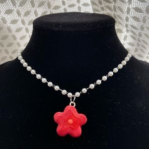 Handmade Beaded Flower Necklace